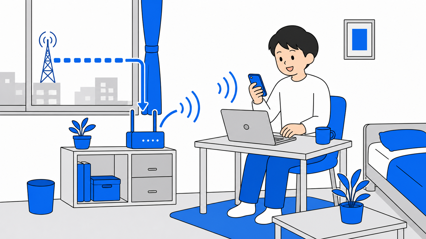 ギガとWi-Fiの役割分担のイメージ