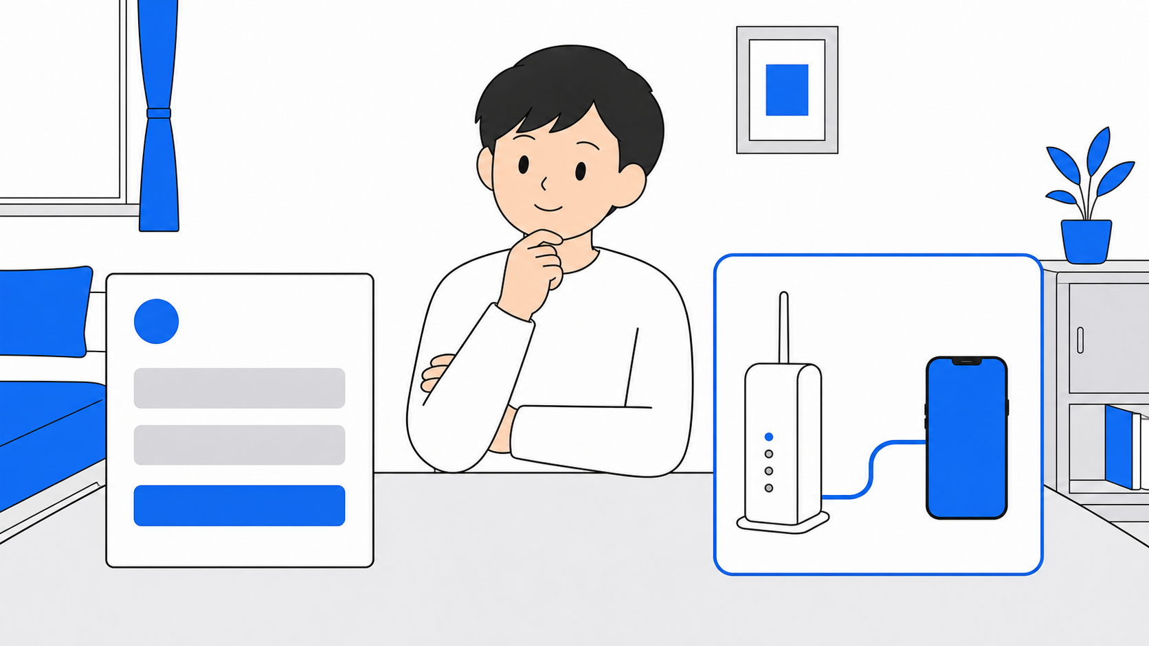 ahamo光とドコモ光の料金プランを見比べるイメージ
