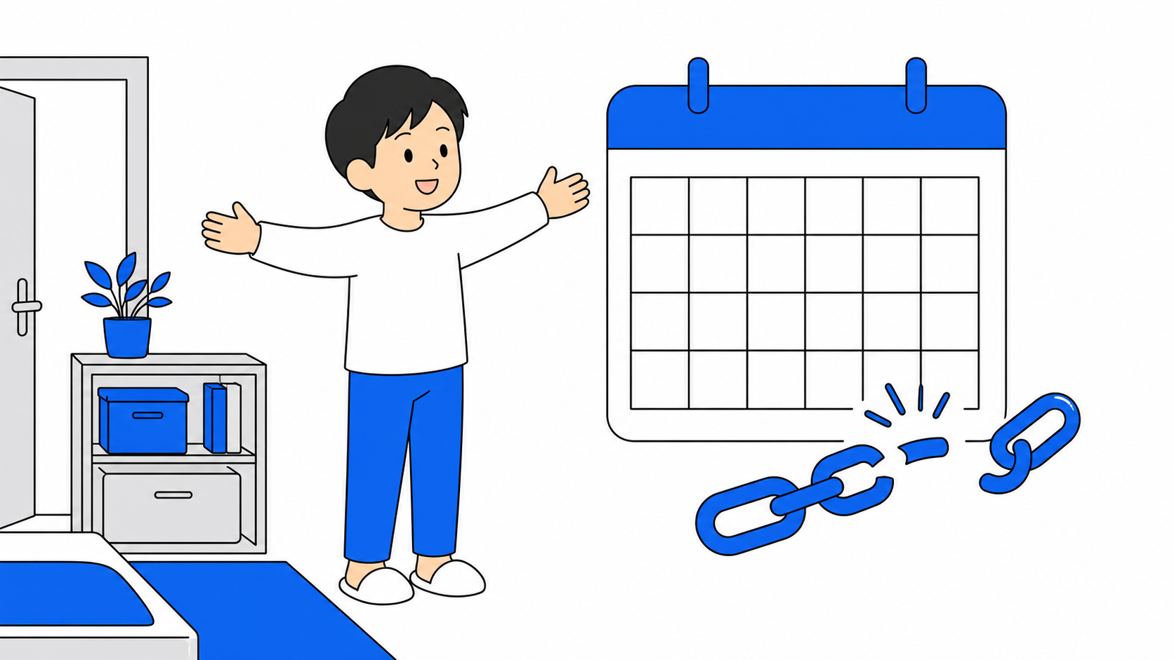 おてがる光の契約を終えて自宅のルーターを設置するイメージ