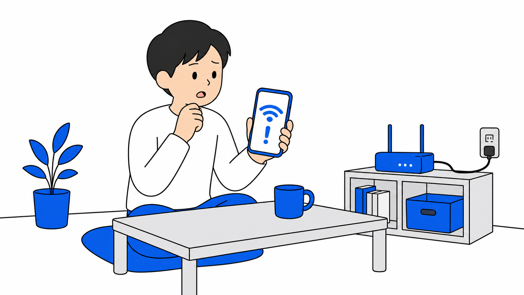 auひかりとNURO光の速度を比較検討する在宅ワーカーのイメージ