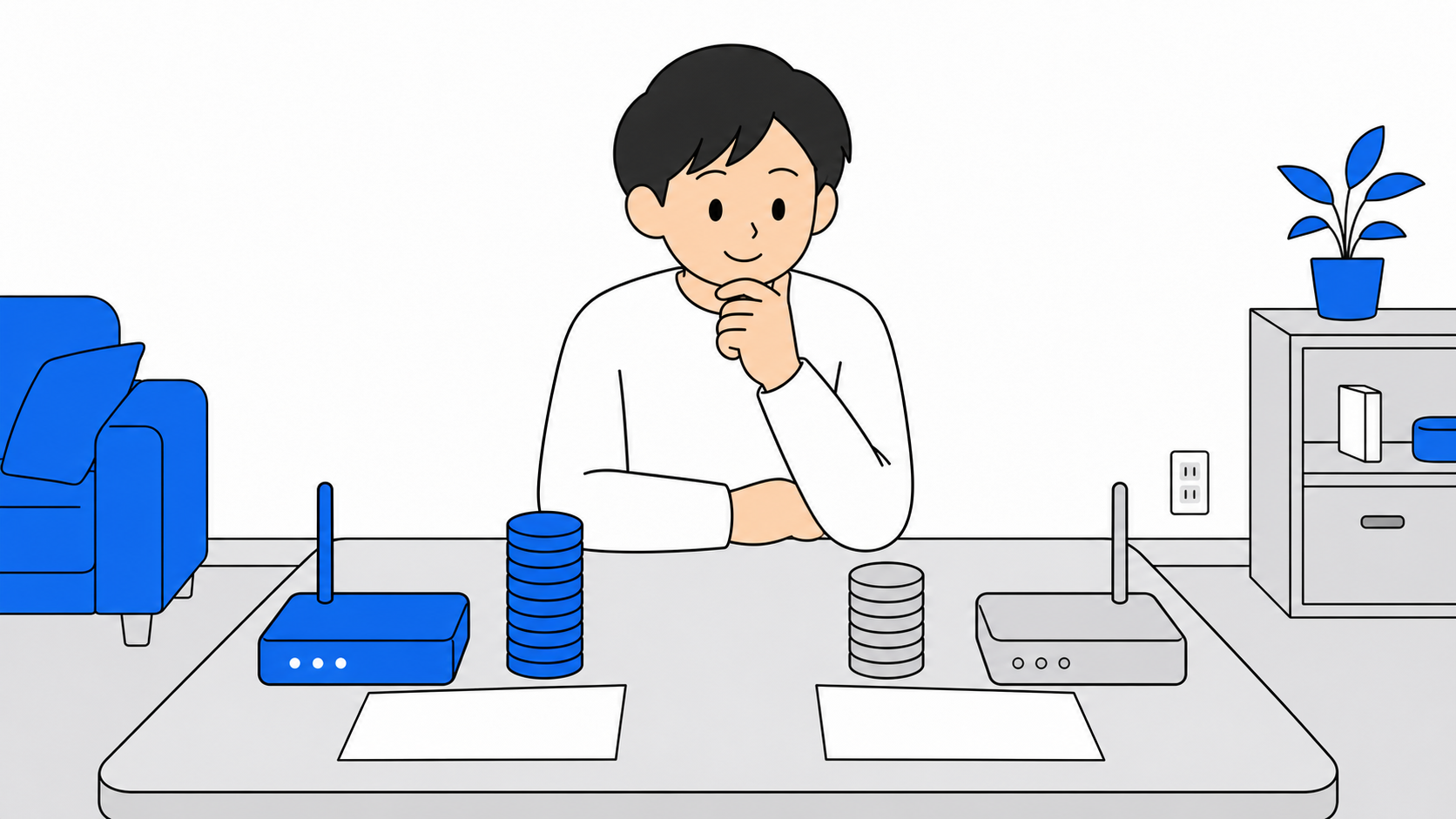 BIGLOBE光とドコモ光の料金比較イメージ