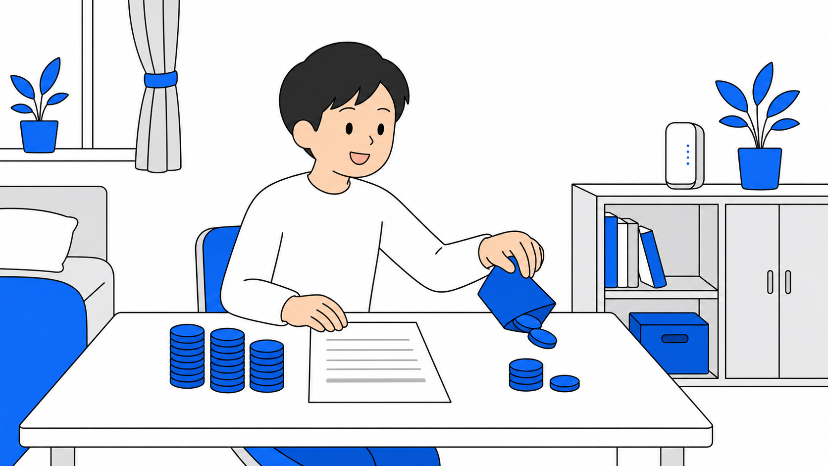 月額料金からキャッシュバックを引いて実質料金を出す考え方のイラスト