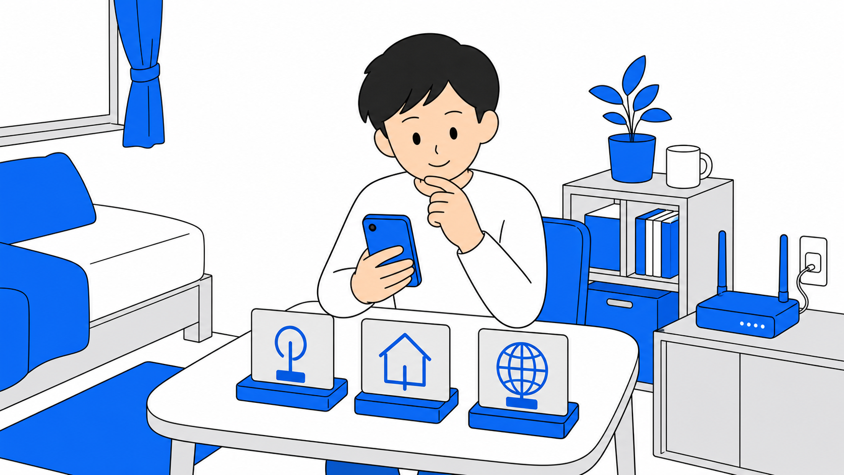 スマホキャリア別におすすめの光回線を選ぶイメージ