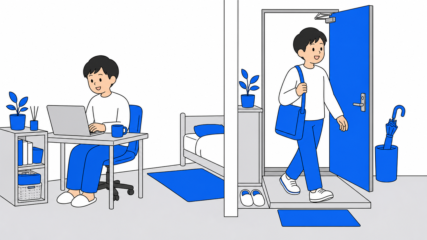 光回線とWiMAXそれぞれに向いている暮らし方のイメージ