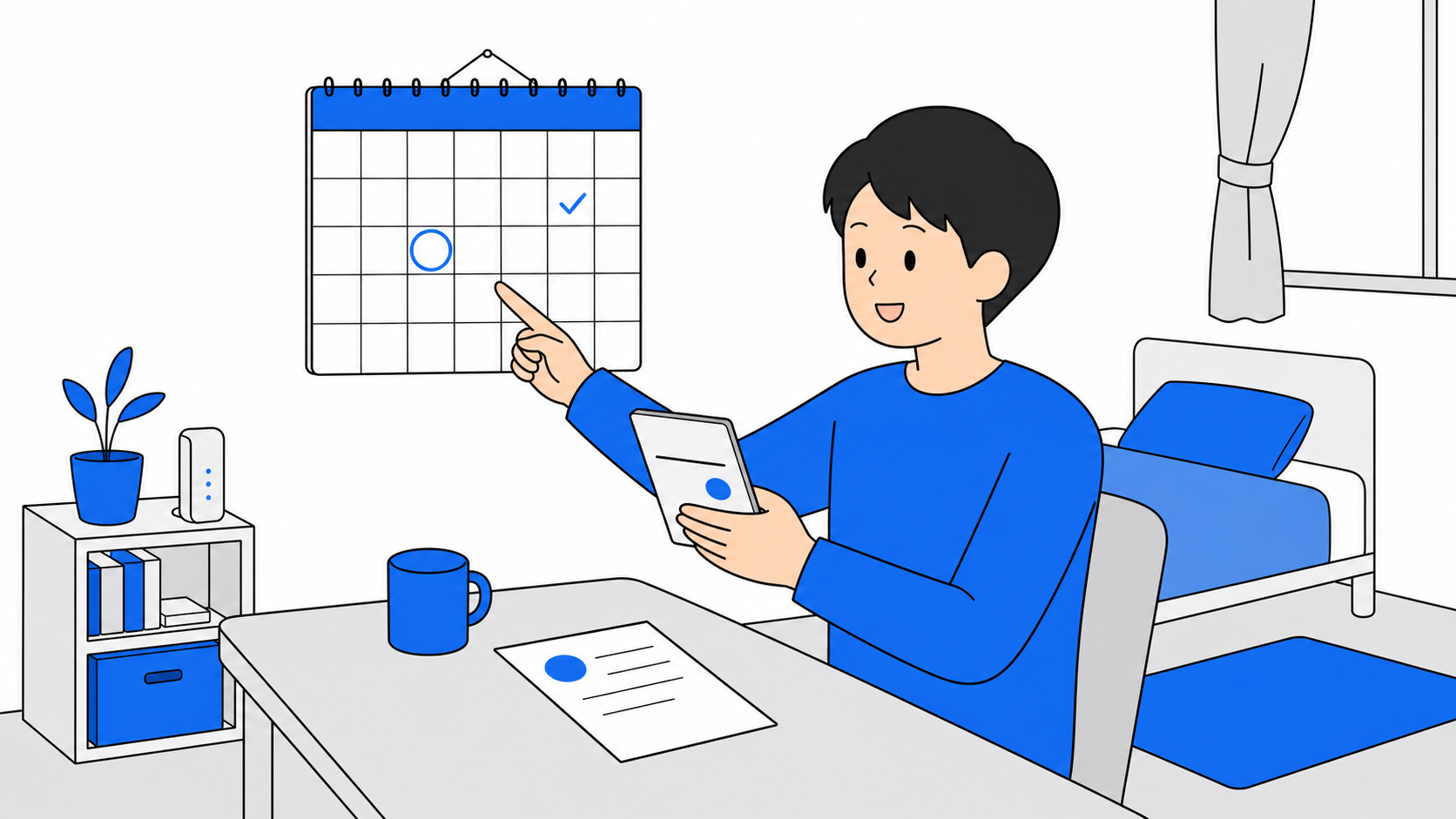 違約金を避けるための更新月チェックのイラスト