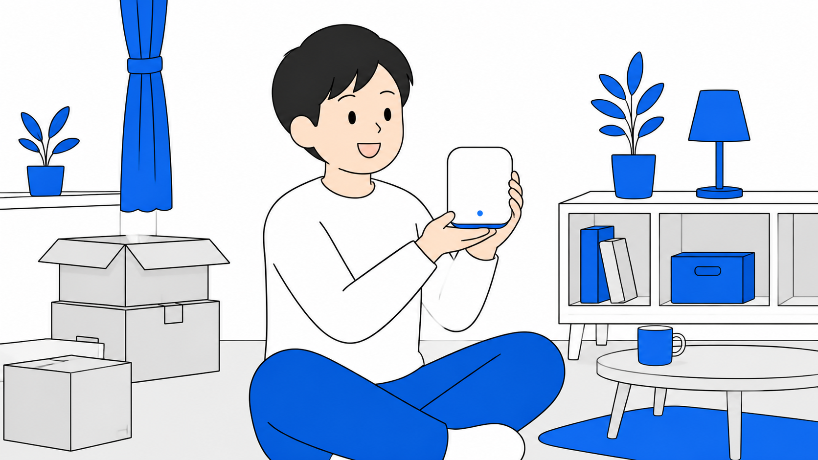実家暮らしが一時的な人が工事不要の回線を選ぶイメージ
