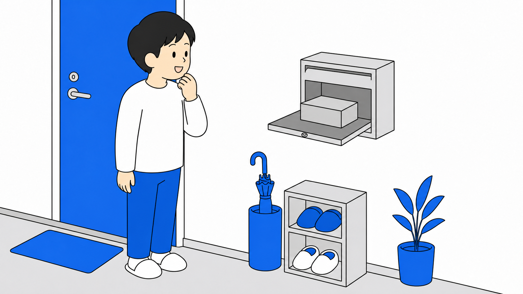 短期だけ借りるレンタルWi-Fiが自宅に届くイメージ