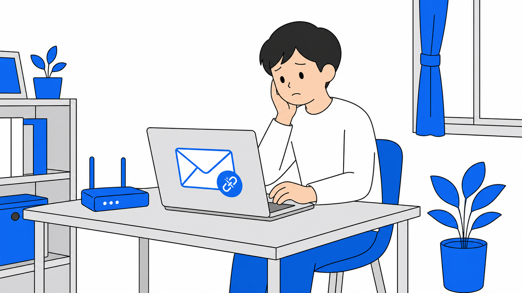 プロバイダのメールアドレスが使えなくなるか不安になる人のイラスト