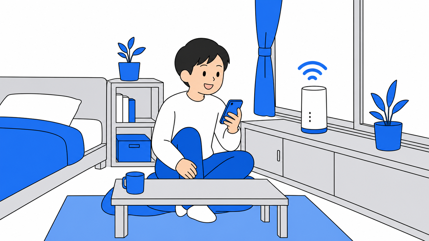 工事不要のWi-Fiを自宅で使うイメージ