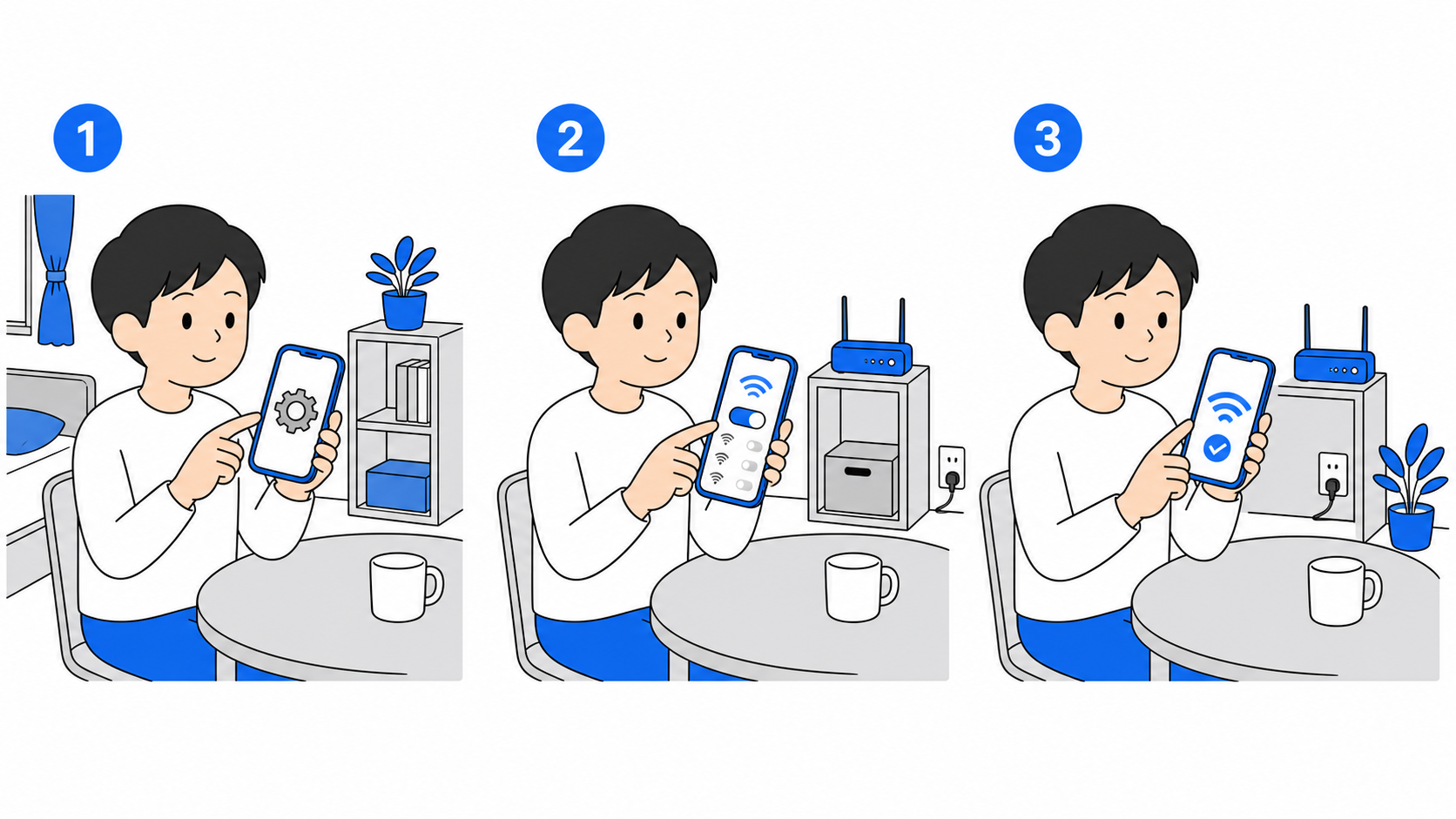 スマホだけWi-Fiに繋がらないときの状況確認イメージ