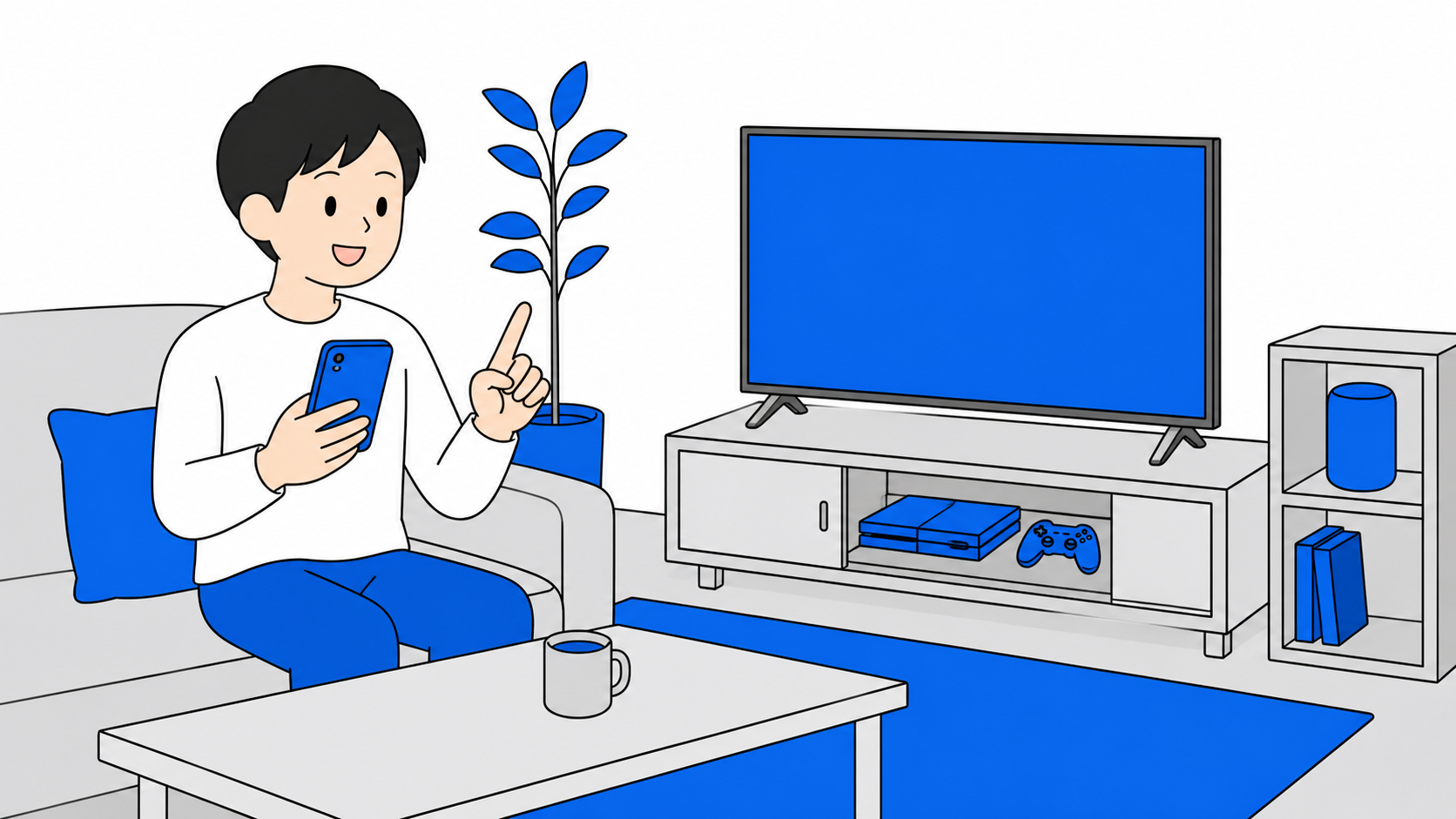 一人暮らしの家にある通信機器を数えるチェックリストのイメージ