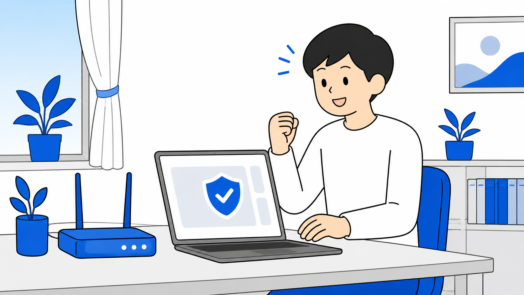 ルーターのパスワード変更とファームウェア更新で対処するイメージ